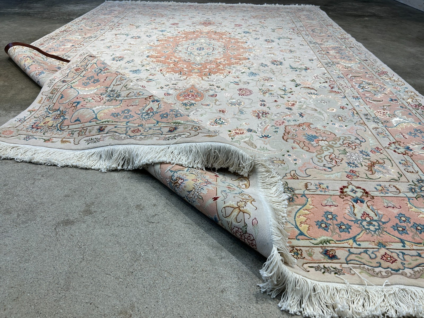 6'7"x9'10" Extra-Fine Hand-Knotted Wool & Silk Blend Tabrize Carpet - Area Rug