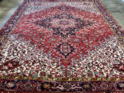 10'x12'4" Hand-Knotted 100% Lamb Wool Herize Carpet - Area Rug