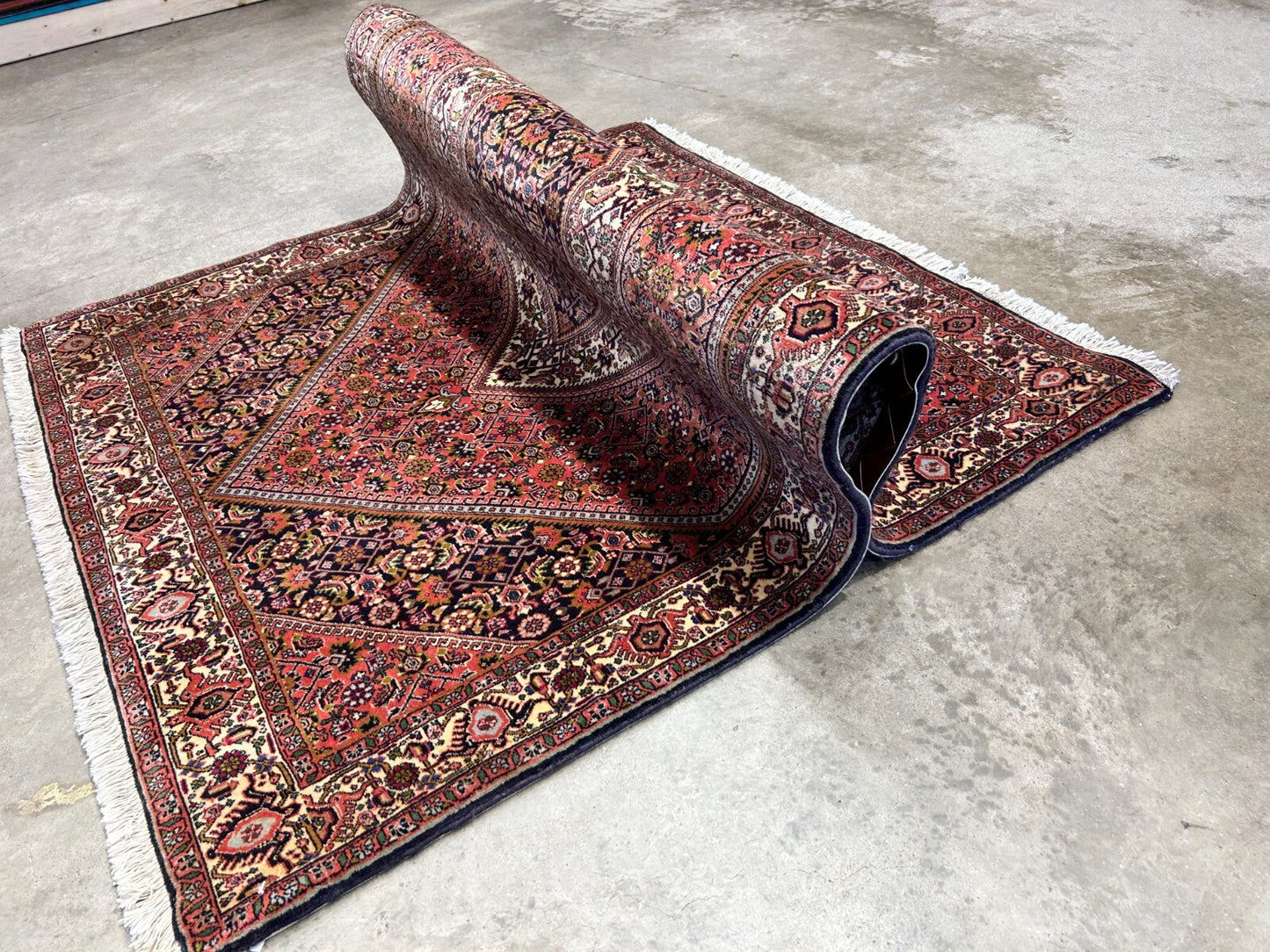 3'8"x5'7" Hand-Knotted 100% Wool Bidjare Carpet - Area Rug