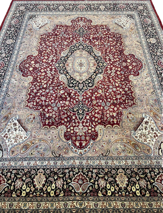 9'x12' Hand-Knotted 100% Wool Pile Tabrize Carpet - Area Rug