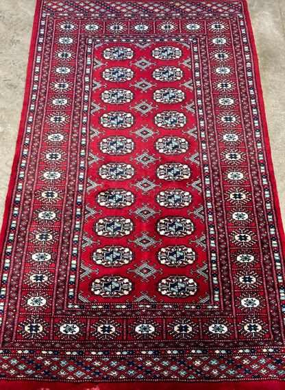 3'x5' Hand-Knotted 100% Wool Pile Bokhara Rug