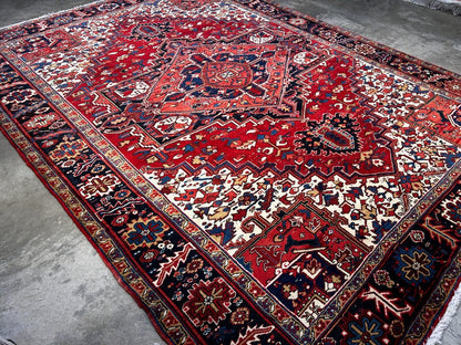 8'2" x 11'1'' Hand-Knotted 100% Wool Pile Herize Area Rug