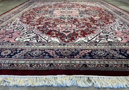 9'x11'9" Hand-Knotted 100% Wool Pile Herize Rug