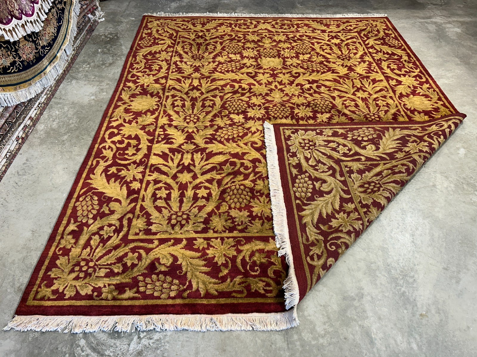 8'x10' Hand-Knotted 100% Wool Pile All-Over Area Rug - Carpet