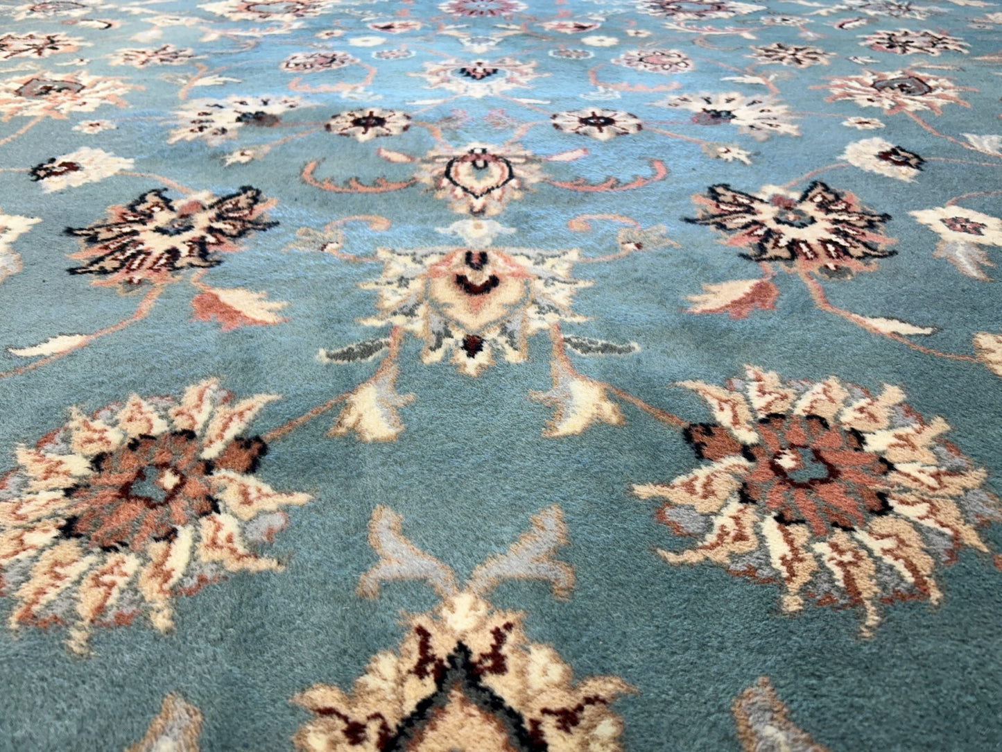 9'x12' Hand-Knotted 100% Wool Pile Kashane Design Carpet - Area Rug