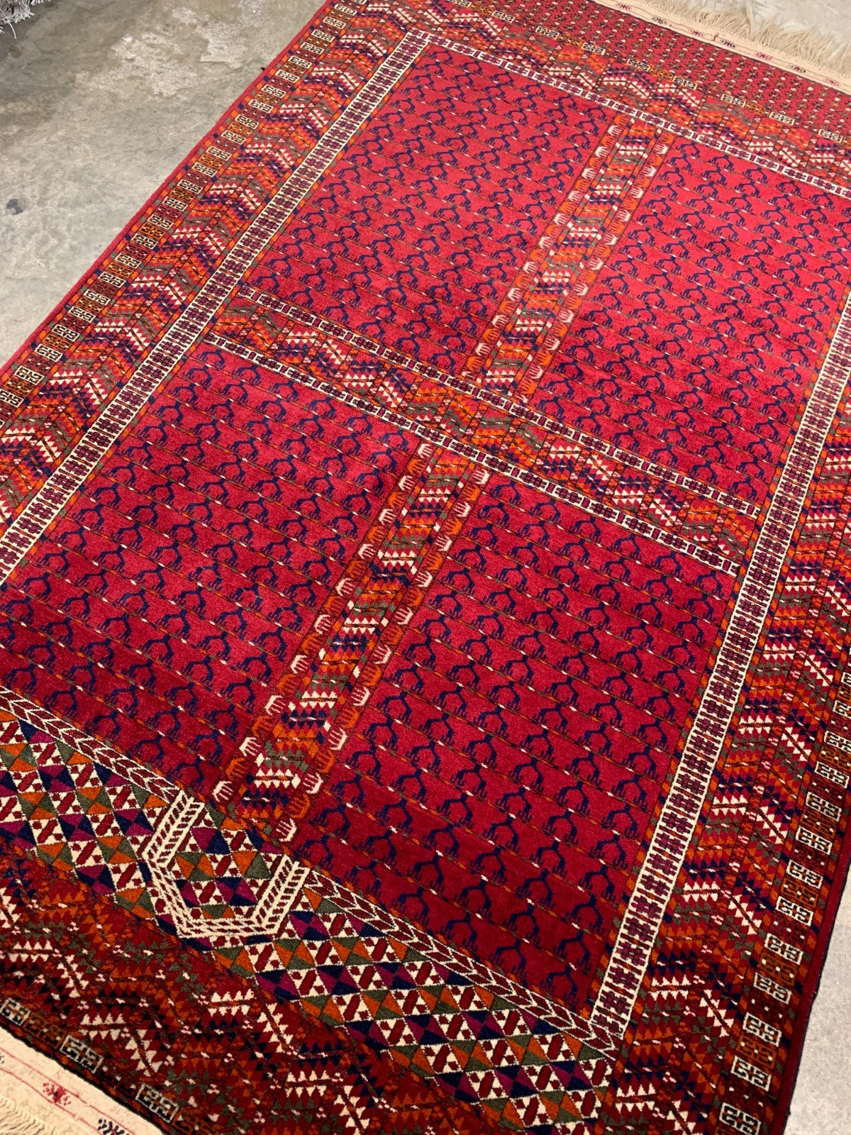 Collector Item - 4'4"x6'4" Antique Fine Baby Lamb Wool Russian Chichi Rug