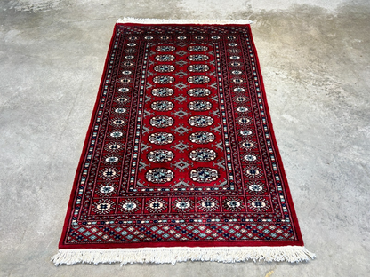 3'x5' Hand-Knotted 100% Wool Pile Bokhara Rug