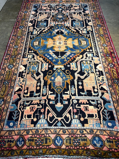 5'1" x 9'4" Hand-Knotted 100% Wool Carpet -  Hamadane Area Rug