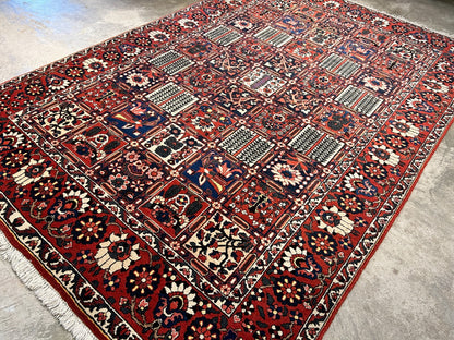 7'0"x9'9" Hand-Knotted 100% Lamb Wool Bakhtiarie Carpet - Area Rug