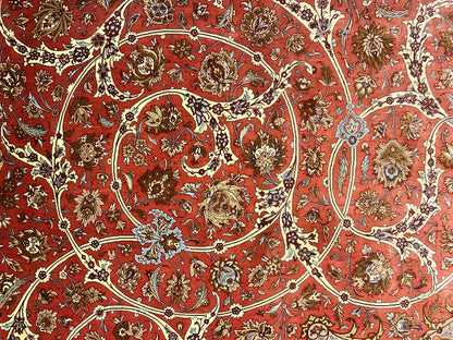 9'9"x13'4" Exquisite Signed Hand-Knotted 100% Silk Qume Rug