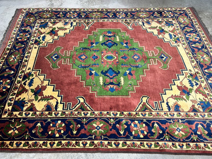 6'6"x 8'3" Hand-Knotted 100% Lamb Wool Carpet - Afghan Area Rug