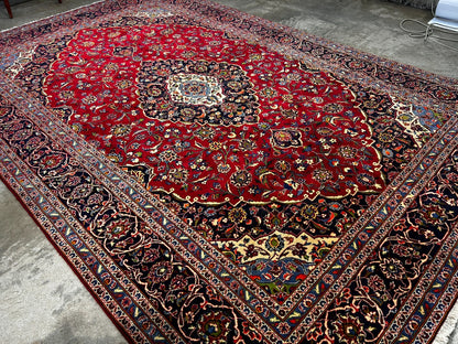 8'2"x12'4" Hand-Knotted 100% Wool Pile Kashane Area Rug - Carpet