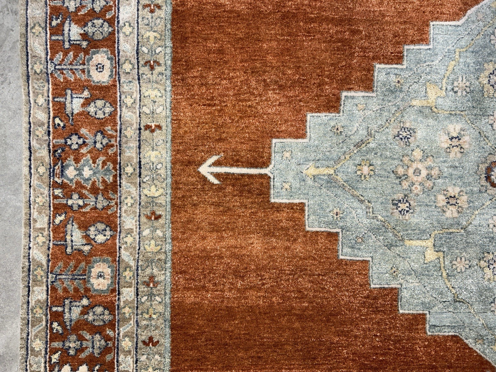 7’10”x9’11” Hand-Knotted 100% Wool Pile Indoserapi Area Rug - Carpet