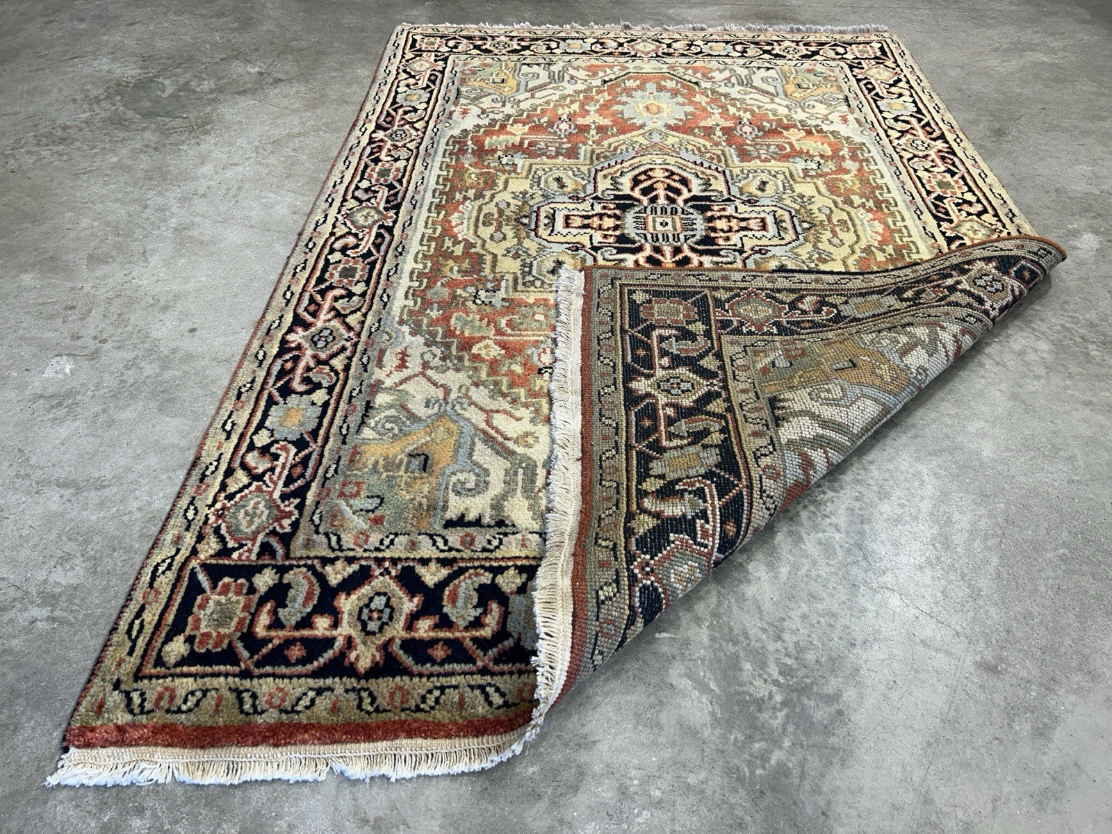 4’1”x6’1” Hand-Knotted 100% Wool Indoserapi Area Rug - Carpet
