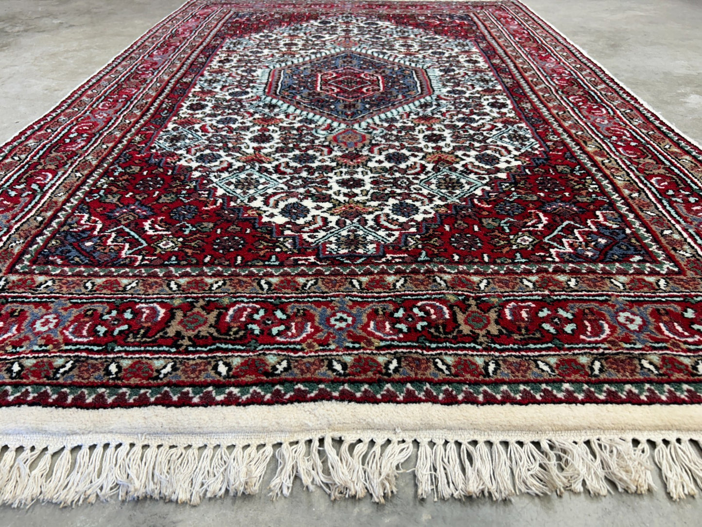 3'10"x5'10" Hand-Knotted 100% Wool Pile Indobijar Area Rug - Carpet