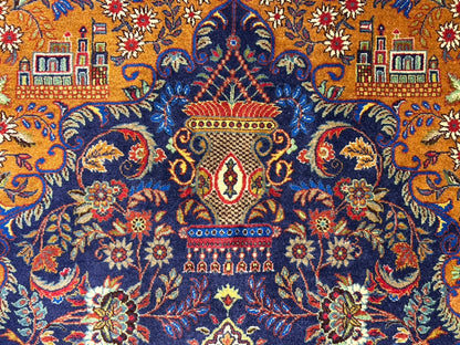 4'2”x 6'0" Antique Hand-Knotted 100% Lamb Wool Carpet - Kashane Area Rug