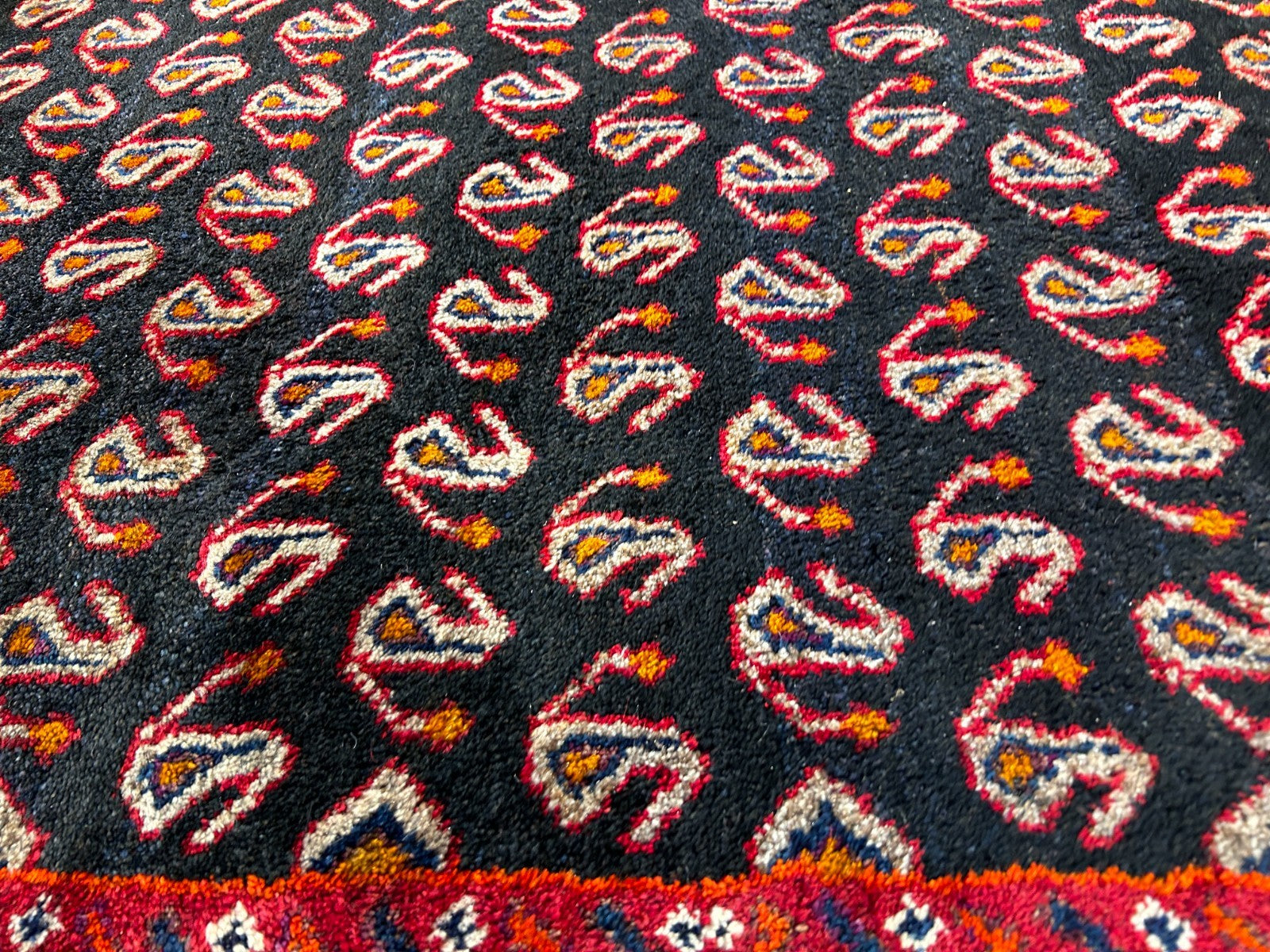 5' x 8'1" Hand-Knotted 100% Wool Pile Mosole Hamadane Area Rug - Carpet