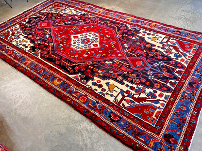 5'4" x 9'5" Hand-Knotted 100% Wool Carpet - Hamadane Area Rug