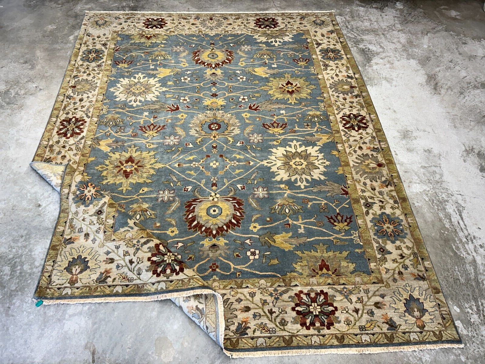 9'x12' Hand-Knotted 100% Wool Pile Mahal Design Carpet - Area Rug