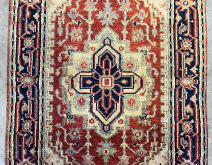 3’1"x5’1" Hand-Knotted 100% Wool Indoserapi Area Rug - Carpet
