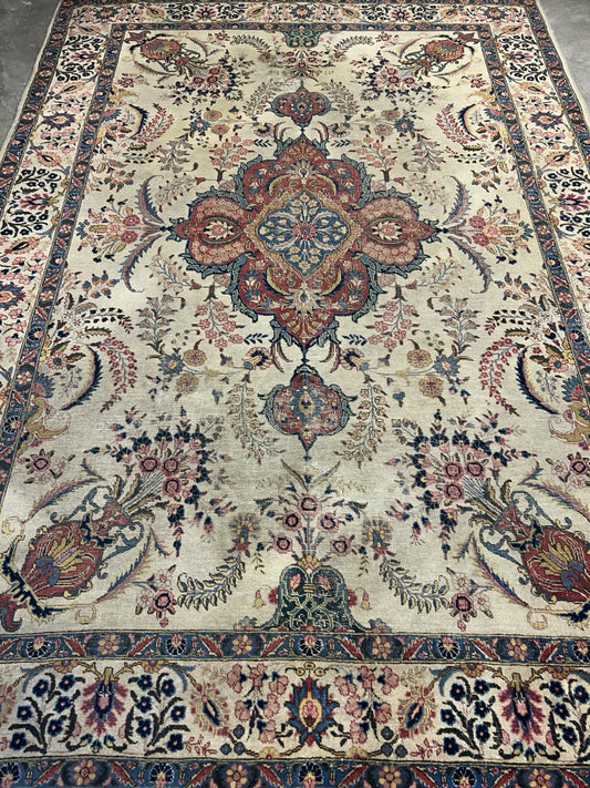 7’8”x10’8” Antique Hand-Knotted 100% Wool Pile Tabrize Area Rug - Carpet