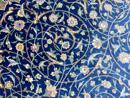 10'1"x13'1" Exquisite Signed Hand-Knotted 100% Silk Qume Rug