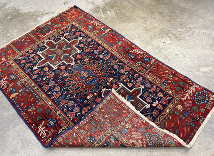 3'x4'6" Antique Hand-Knotted 100% Wool Pile Karaja Rug