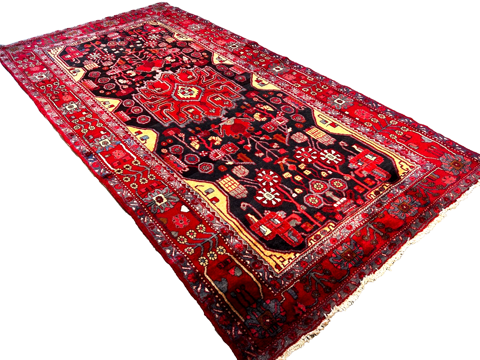 5'0" x 9'11" Hand-Knotted 100% Wool Pile Nahavande Area Rug - Carpet