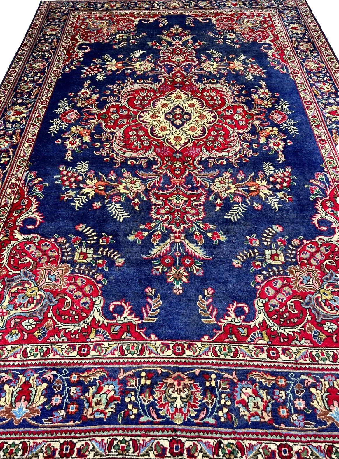 6'7"x9'9" Antique Hand-Knotted Wool Oriental Rug - Area Carpet