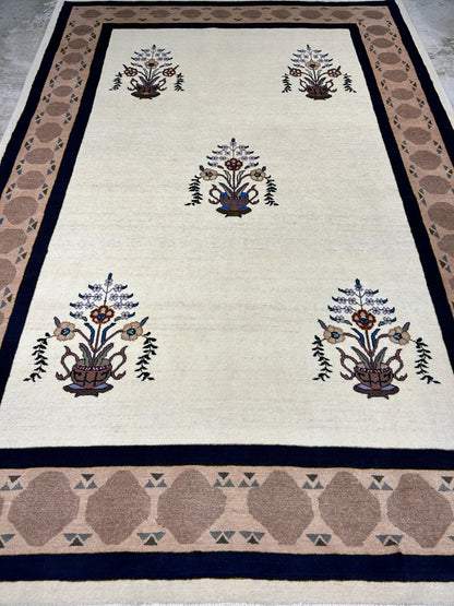 6'4"x9'5" Hand-Knotted 100% Wool Carpet - Gabeh Area Rug