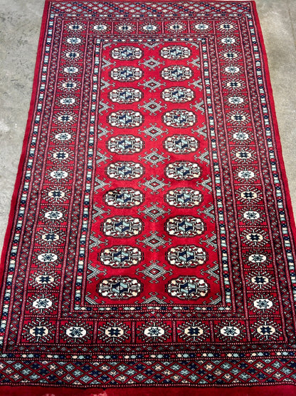 3'x5' Hand-Knotted 100% Wool Pile Bokhara Rug