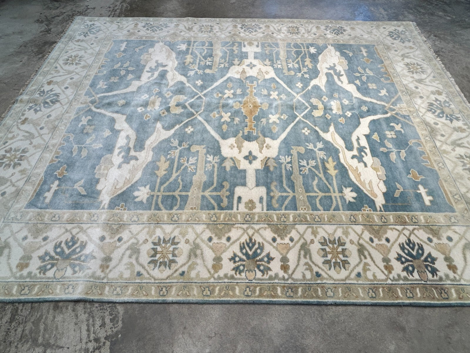 7'10" x 10'0" Hand-Knotted 100% Wool Carpet - Indian Oushak Area Rug