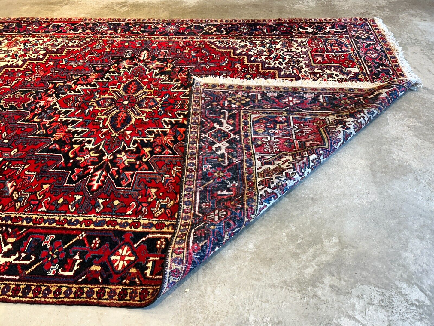 7'8"x11'5" Hand-Knotted 100% Wool Pile Herize Rug