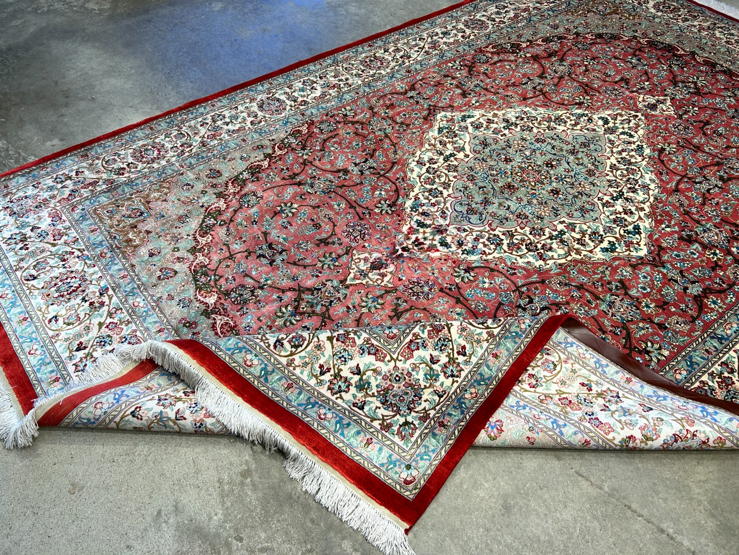 6'5"x9'5" Exquisite Hand-Knotted 100% Silk Qume Rug