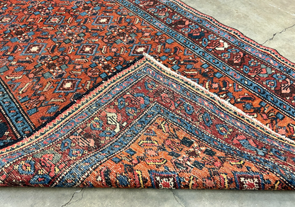 3'4"x6'2" Antique Hand-Knotted 100% Wool Pile Hamadane Area Rug - Carpet