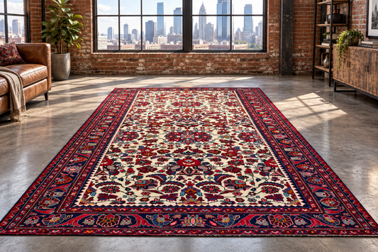 5'2" x 10'11'' Hand-Knotted 100% Lamb Wool Carpet - Hamadane Area Rug