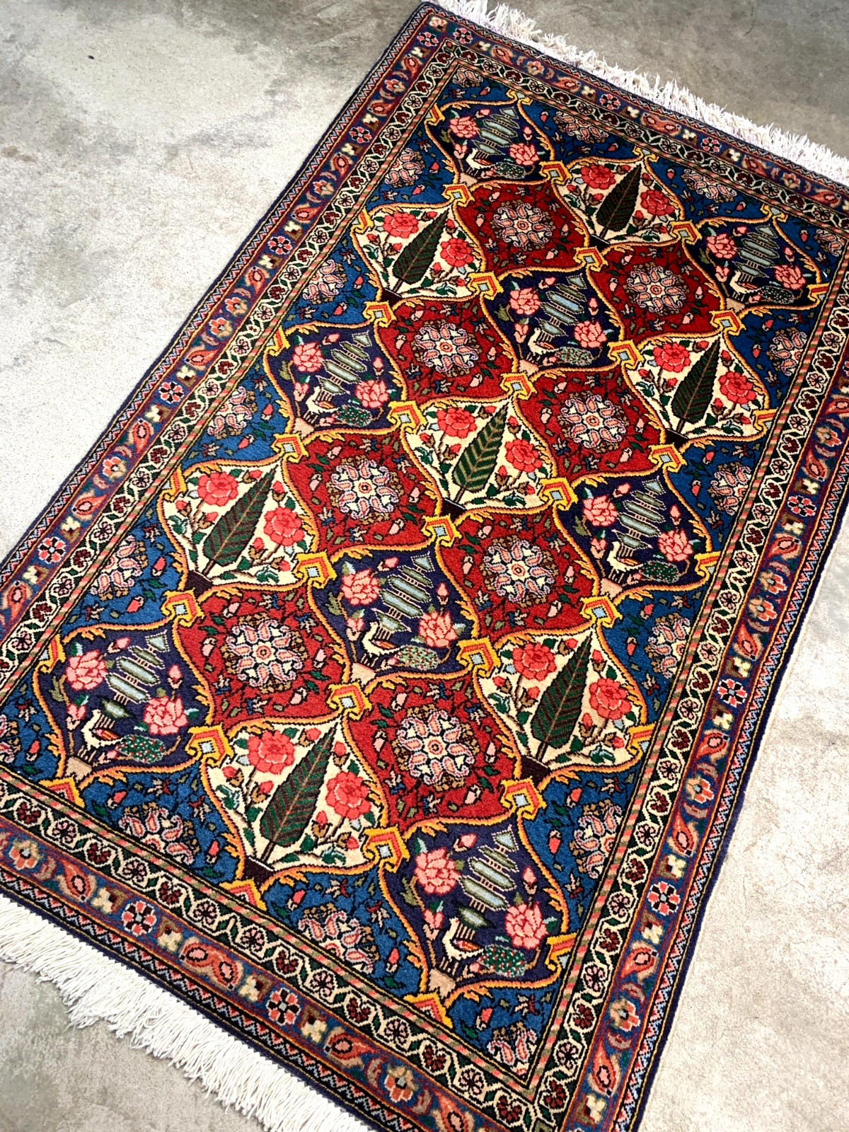 3'3"x5'2'' Hand-Knotted 100% Wool Pile Bakhtiarie Area Rug