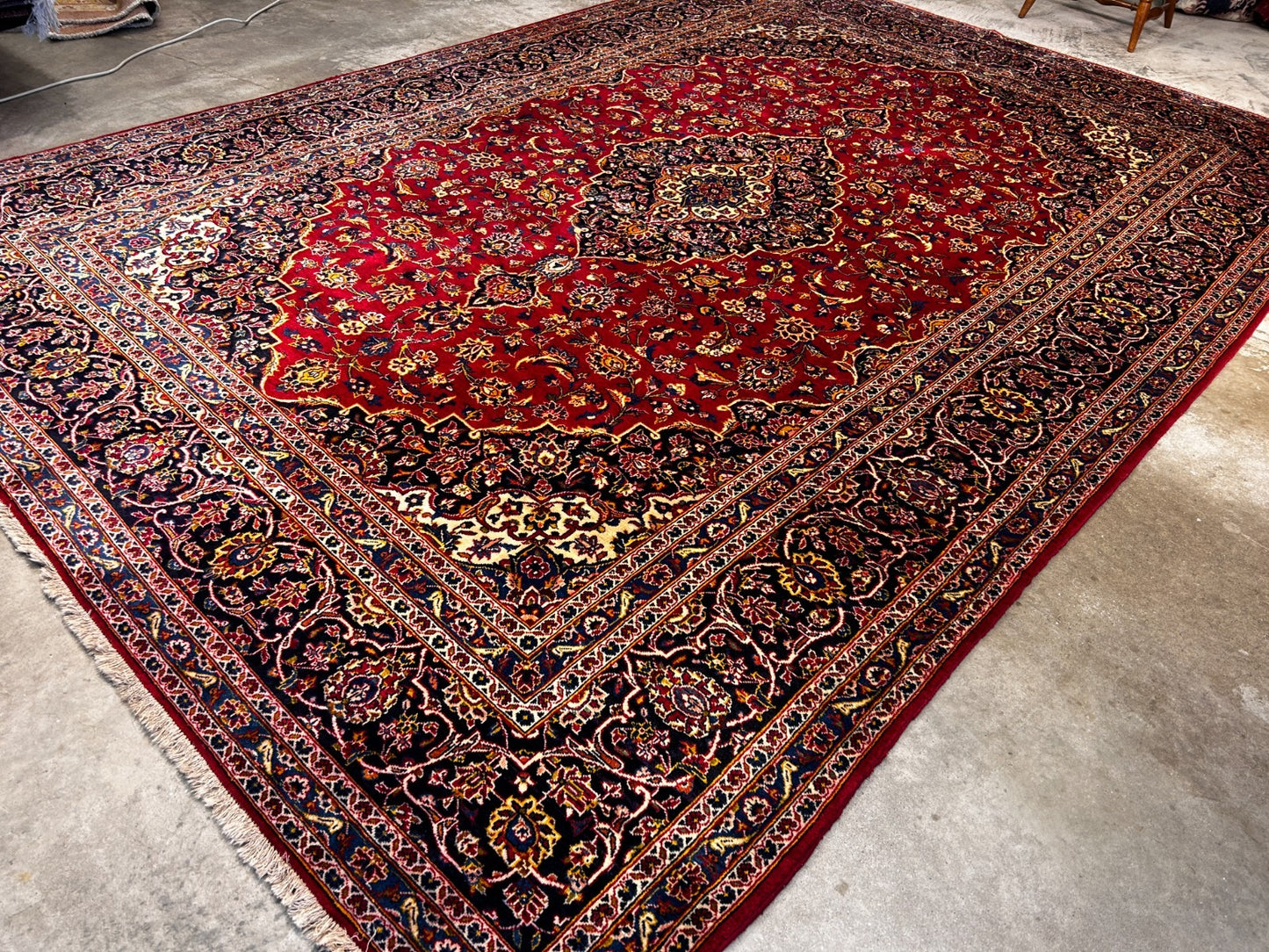 8'4"x12' Hand-Knotted 100% Wool Pile Kashane Area Rug - Signed