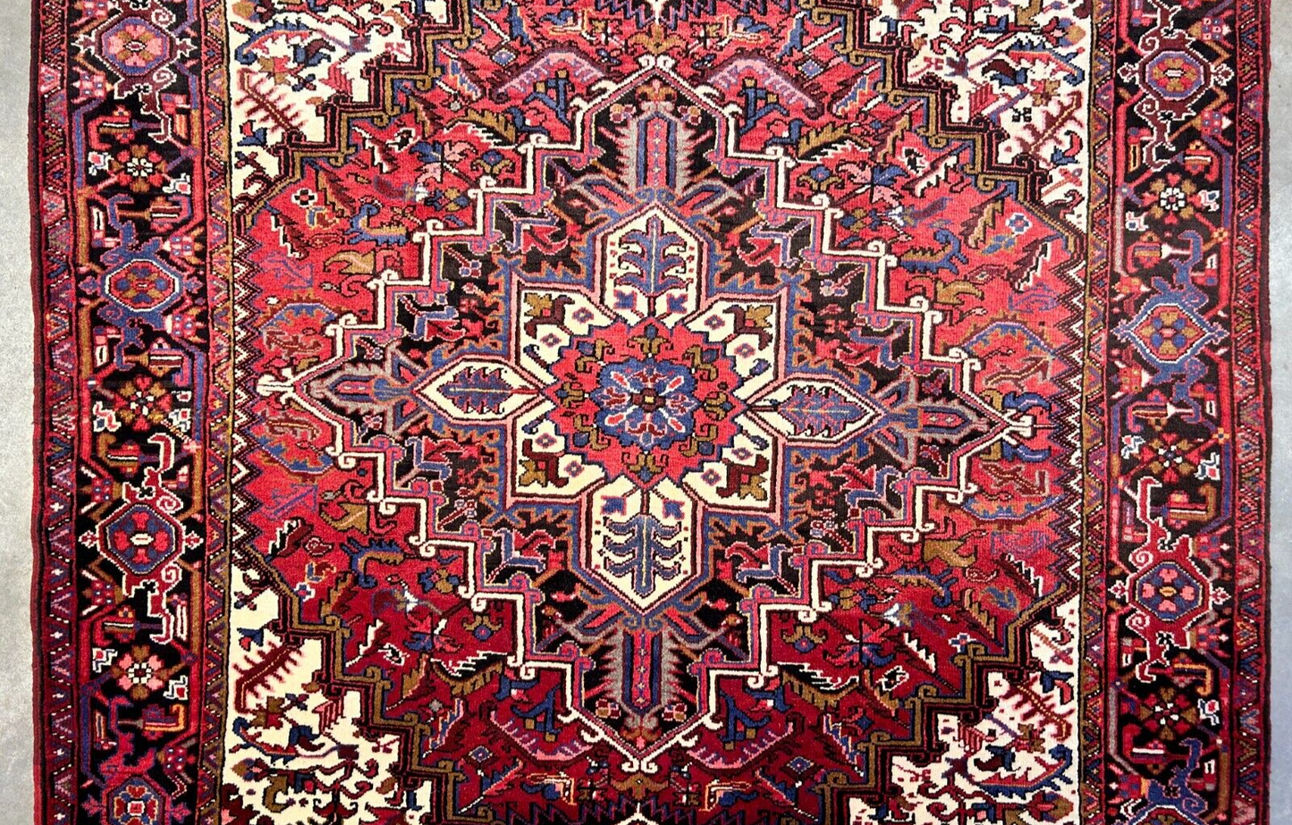 7'3"x9'9" Hand-Knotted 100% Wool Herize Carpet - Area Rug