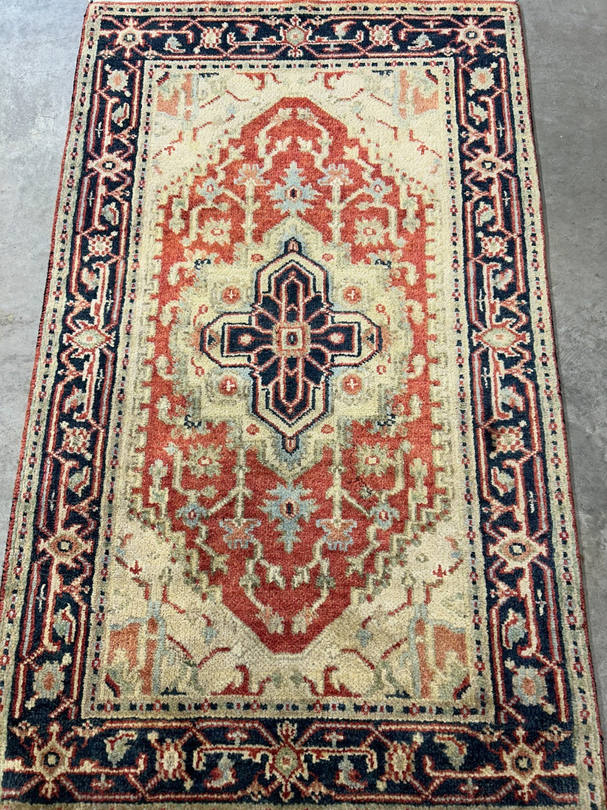 3’x5’ Hand-Knotted 100% Wool Indoserapi Area Rug - Carpet