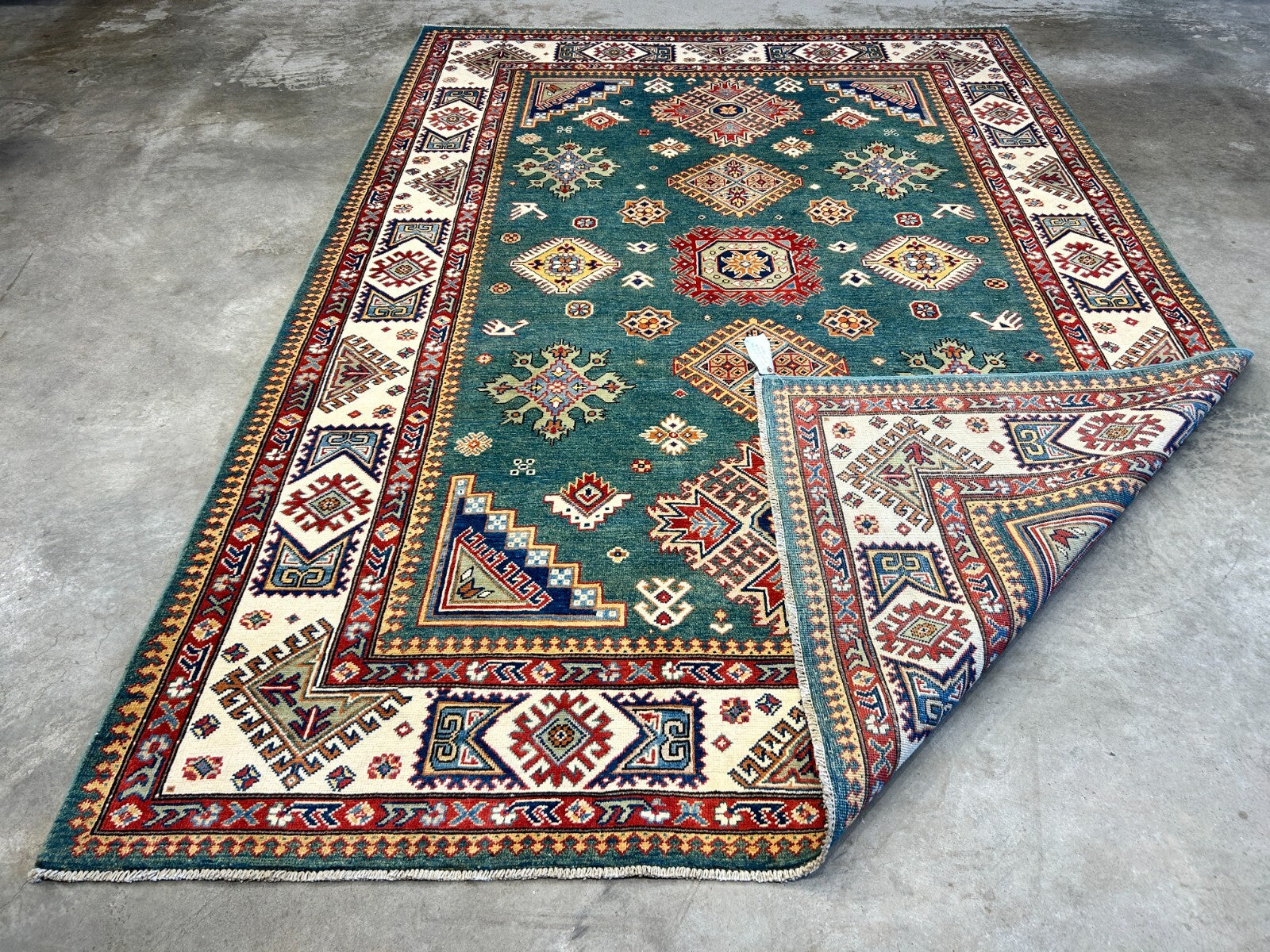 7'x10' Hand-Knotted 100% Wool Carpet - Fine Kazak Area Rug