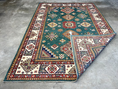 7'x10' Hand-Knotted 100% Wool Carpet - Fine Kazak Area Rug
