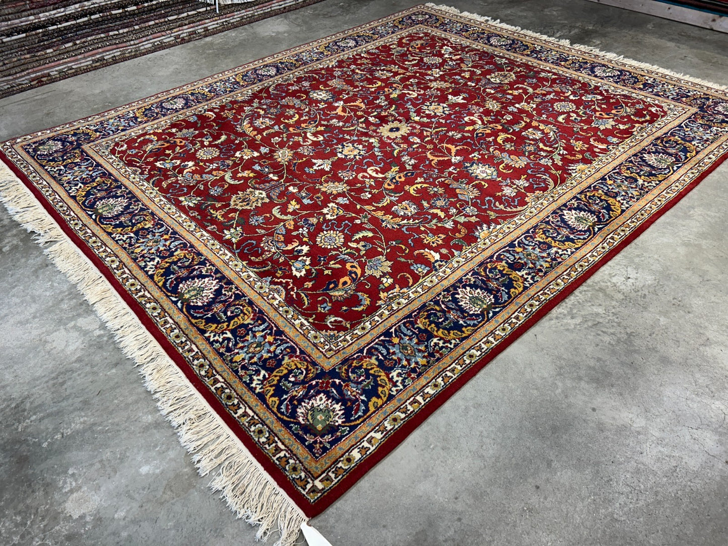 7'11"x9'7" Hand-Knotted 100% Wool Pile Qume Rug