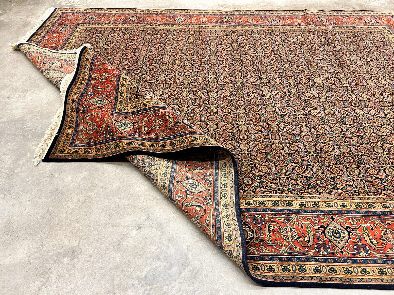 9'x12' Fine Hand-Knotted 100% Wool Pile Herati Design Carpet - Area Rug