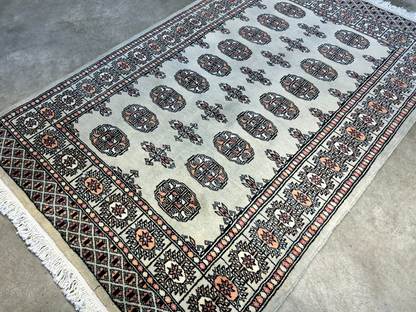 3'1"x4'9" Hand-Knotted 100% Wool Pile Bokhara Rug