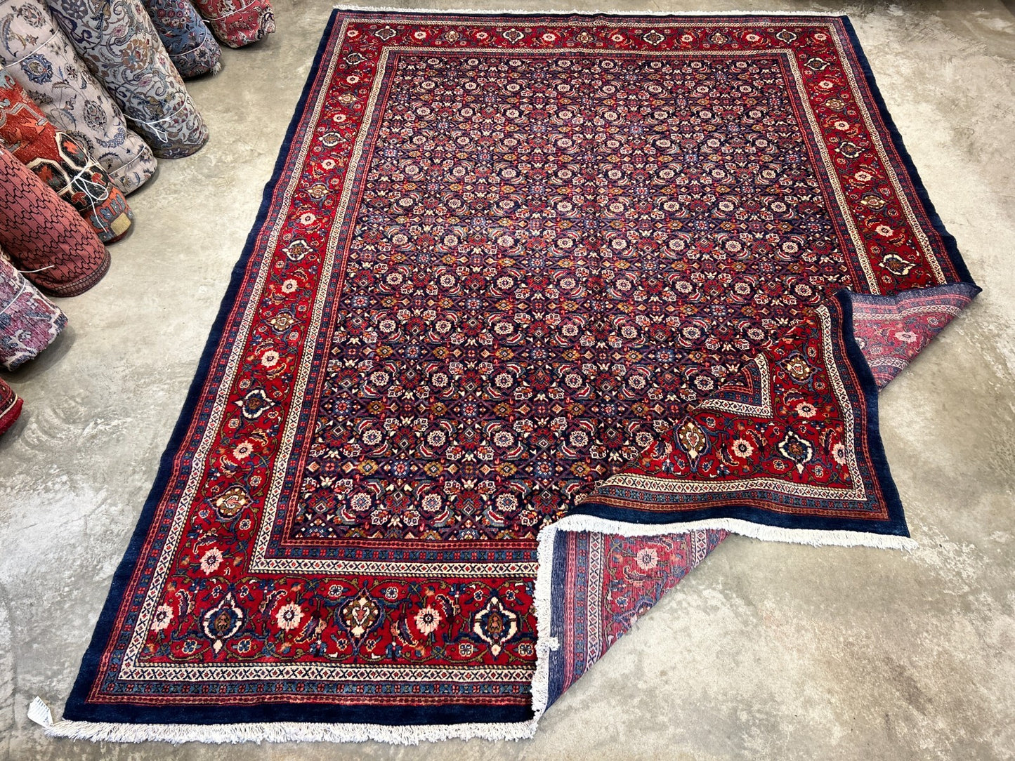 10'5"x14' Hand-Knotted 100% Wool Pile All-over Herati Rug