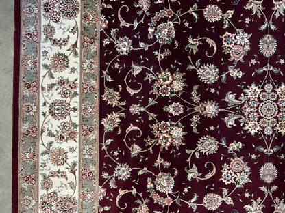 9'x12' Hand-Knotted Wool & Silk Pile SinoPersian Rug