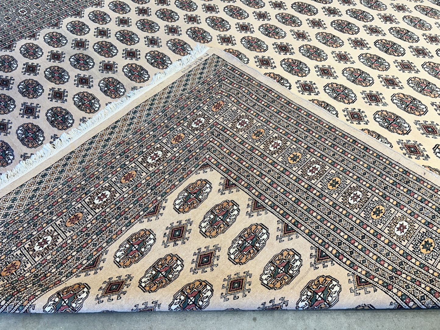 9'3"x12'6" Hand-Knotted 100% Wool Pile Bokhara Rug