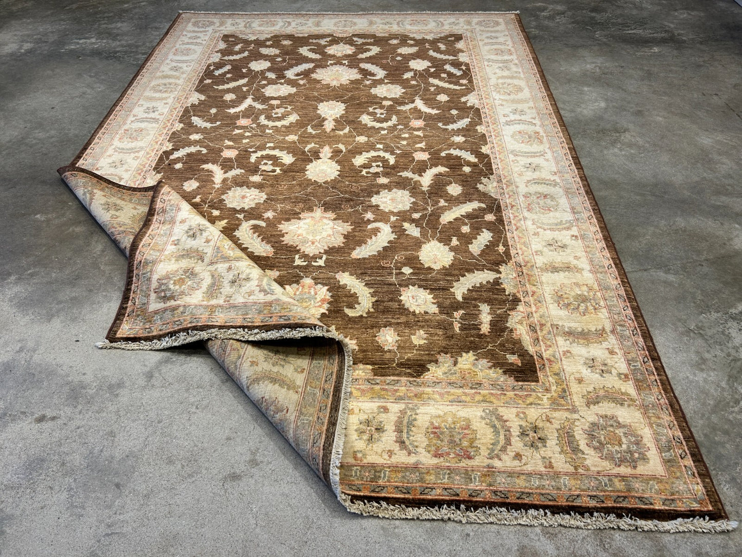 6'3"x9'7" Hand-Knotted 100% Wool Pile Peshawar Carpet - Area Rug