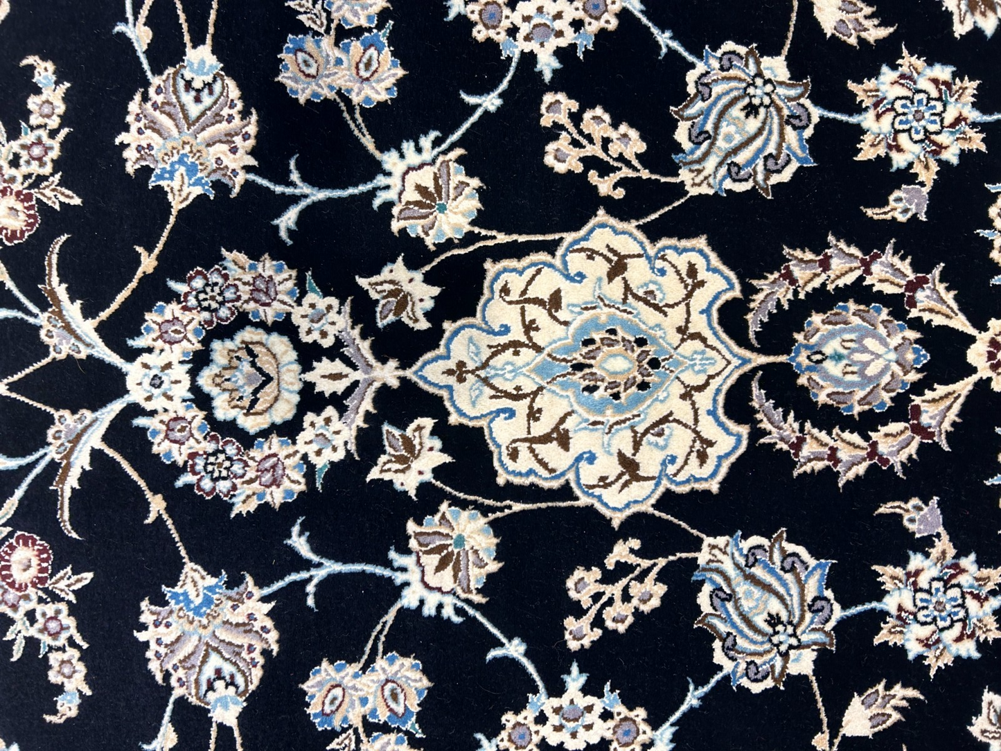  8'3"x11'10'' Very Fine Silk & Wool Habibian Naine Area Rug - Area Carpet